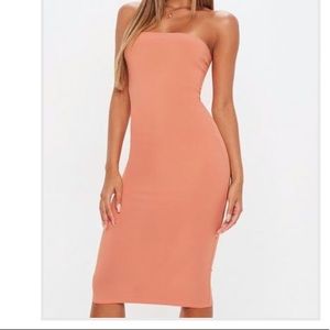 Orange tube top dress